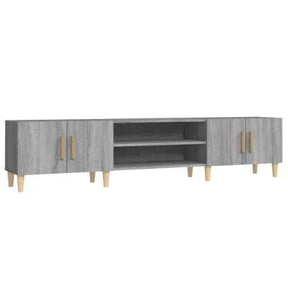 Tv-Meubel 80X3,5X40 Cm Bewerkt Hout Eikenkleurig Grijs sonoma