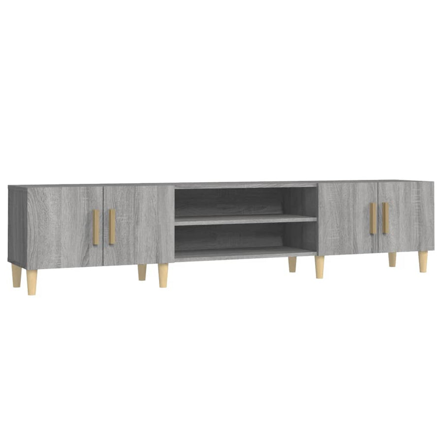 Tv-Meubel 80X3,5X40 Cm Bewerkt Hout Eikenkleurig Grijs sonoma