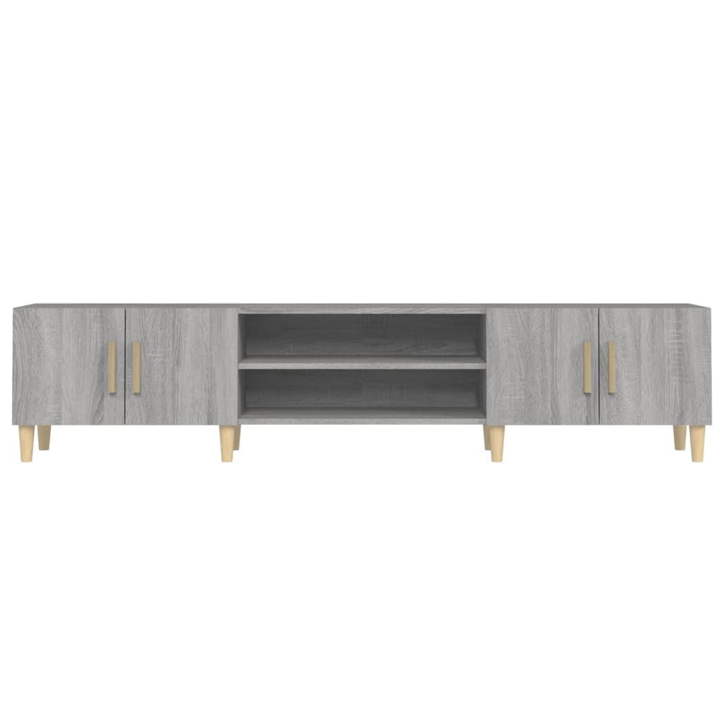 Tv-Meubel 80X3,5X40 Cm Bewerkt Hout Eikenkleurig Grijs sonoma
