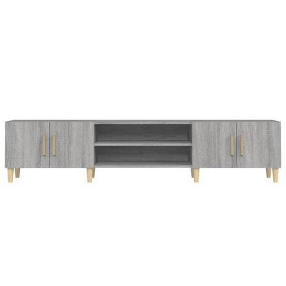Tv-Meubel 80X3,5X40 Cm Bewerkt Hout Eikenkleurig Grijs sonoma