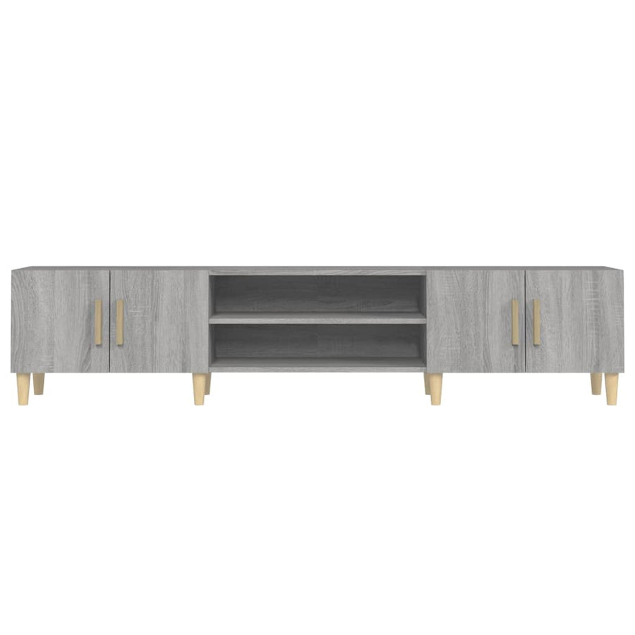 Tv-Meubel 80X3,5X40 Cm Bewerkt Hout Eikenkleurig Grijs sonoma