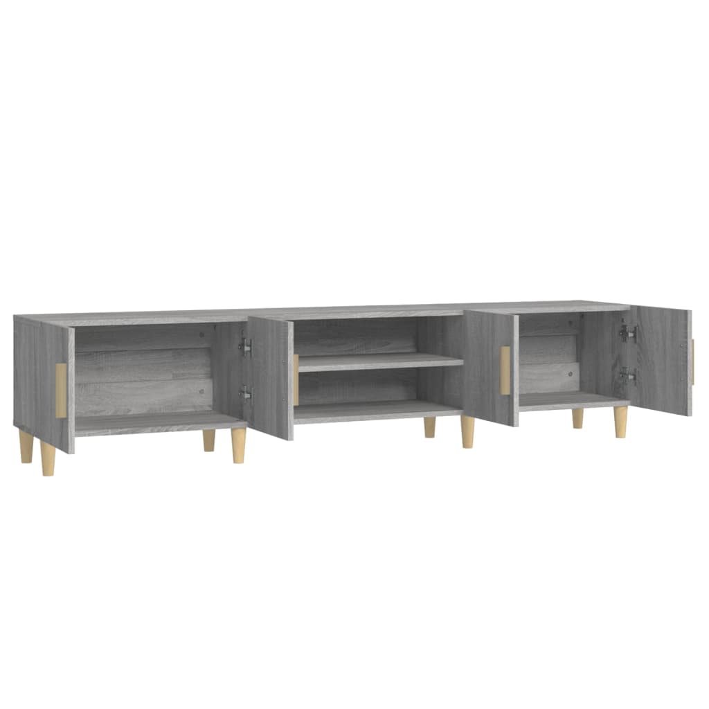 Tv-Meubel 80X3,5X40 Cm Bewerkt Hout Eikenkleurig Grijs sonoma