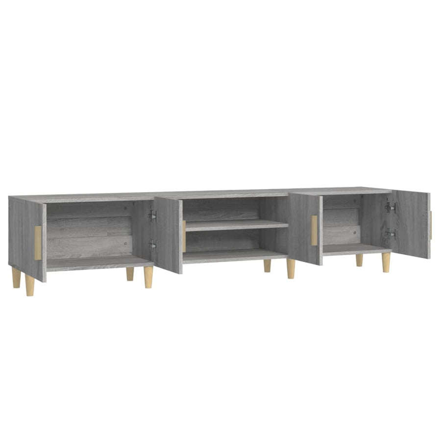 Tv-Meubel 80X3,5X40 Cm Bewerkt Hout Eikenkleurig Grijs sonoma