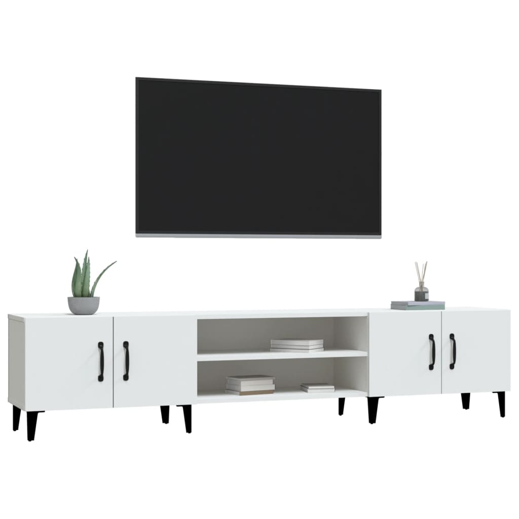 Tv-Meubel 80X3,5X40 Cm Bewerkt Hout Wit