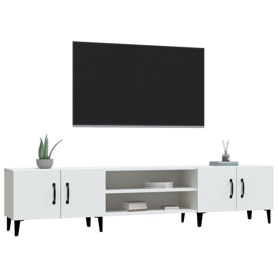 Tv-Meubel 80X3,5X40 Cm Bewerkt Hout Wit