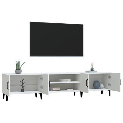 Tv-Meubel 80X3,5X40 Cm Bewerkt Hout Wit