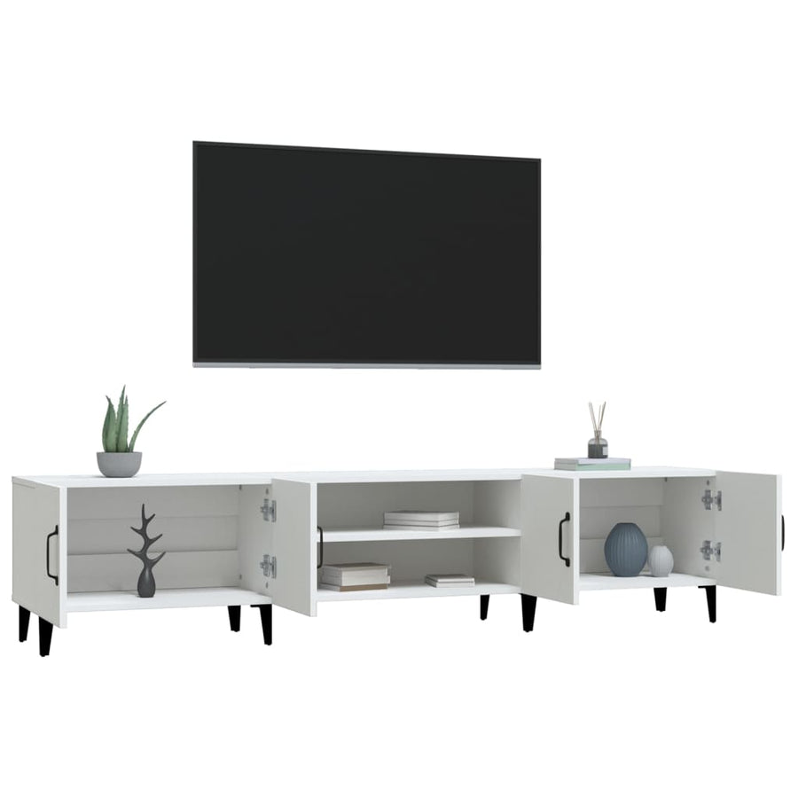 Tv-Meubel 80X3,5X40 Cm Bewerkt Hout Wit