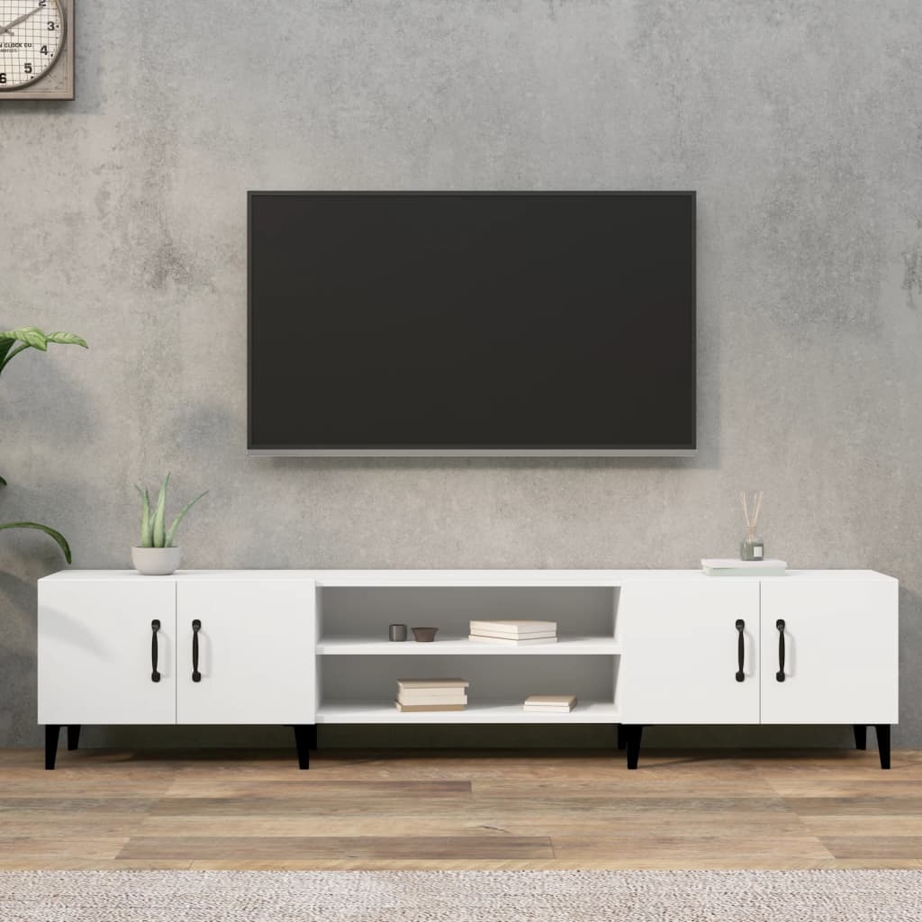 Tv-Meubel 80X3,5X40 Cm Bewerkt Hout Wit