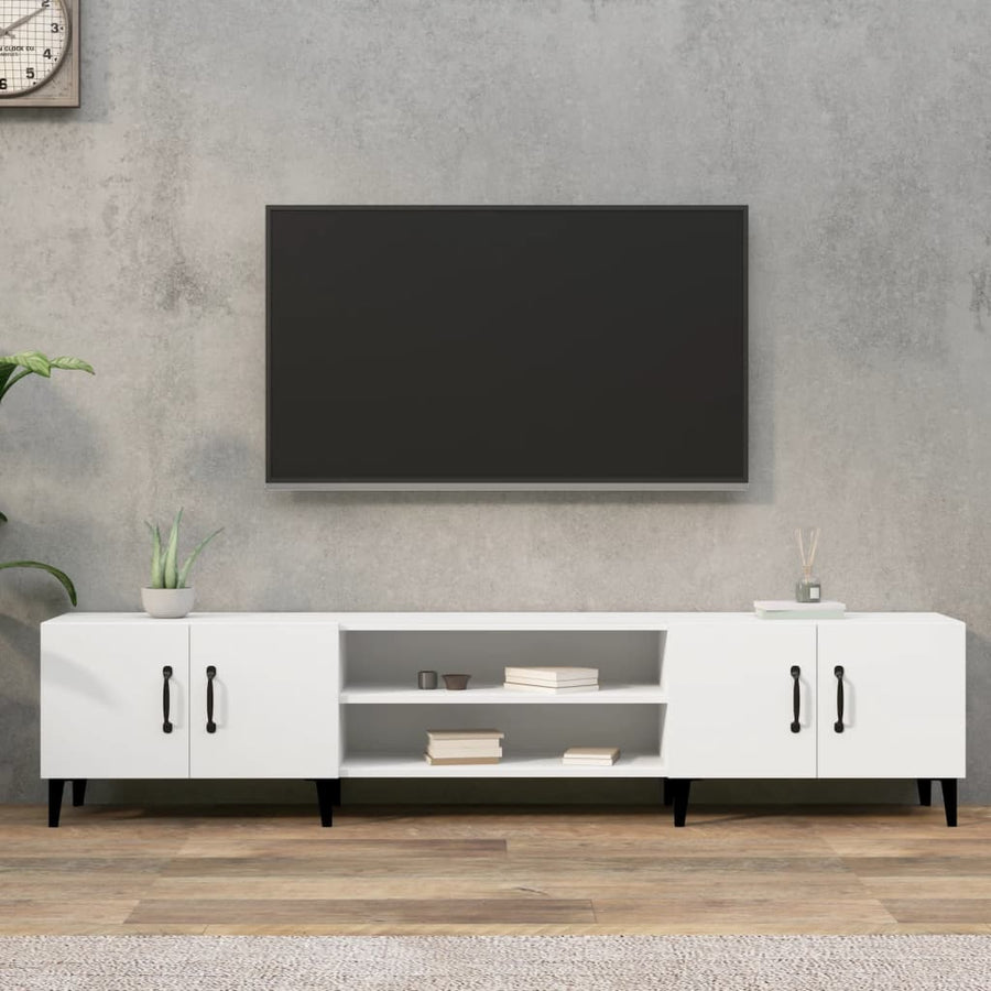 Tv-Meubel 80X3,5X40 Cm Bewerkt Hout Wit