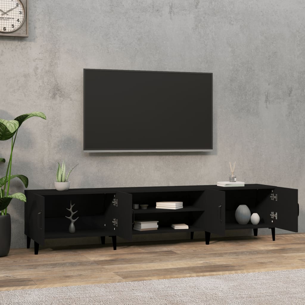Tv-Meubel 180X31,5X40 Cm Bewerkt Hout Zwart