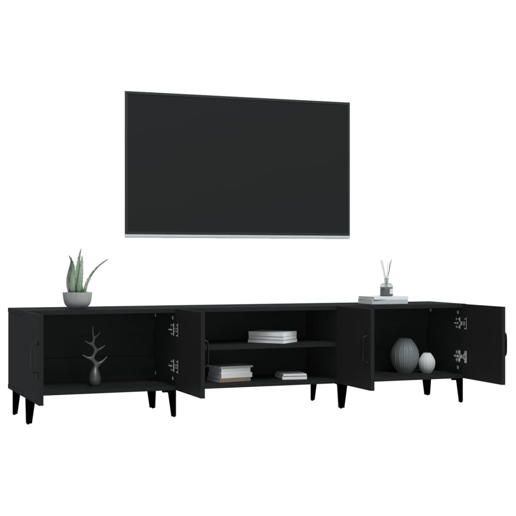 Tv-Meubel 180X31,5X40 Cm Bewerkt Hout Zwart