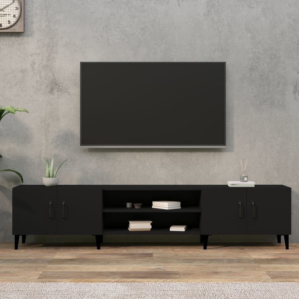 Tv-Meubel 180X31,5X40 Cm Bewerkt Hout Zwart