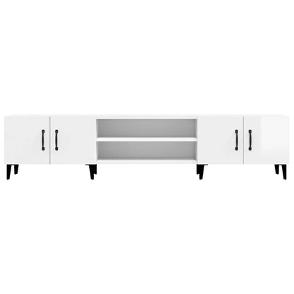 Tv-Meubel 80X3,5X40 Cm Bewerkt Hout Hoogglans wit