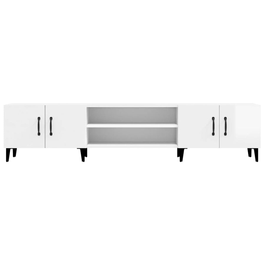 Tv-Meubel 80X3,5X40 Cm Bewerkt Hout Hoogglans wit