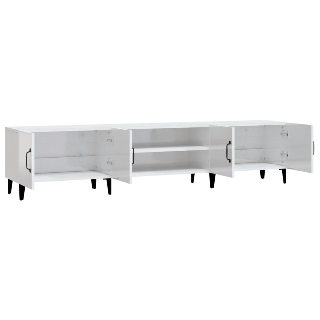 Tv-Meubel 80X3,5X40 Cm Bewerkt Hout Hoogglans wit