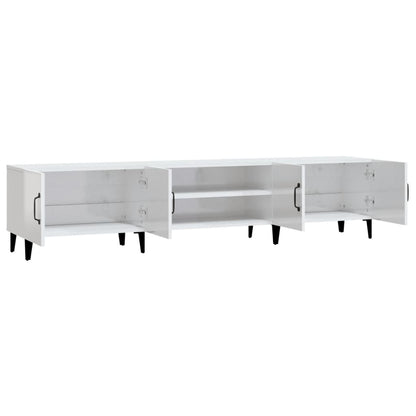 Tv-Meubel 80X3,5X40 Cm Bewerkt Hout Hoogglans wit
