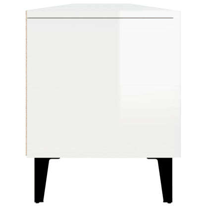 Tv-Meubel 80X3,5X40 Cm Bewerkt Hout Hoogglans wit