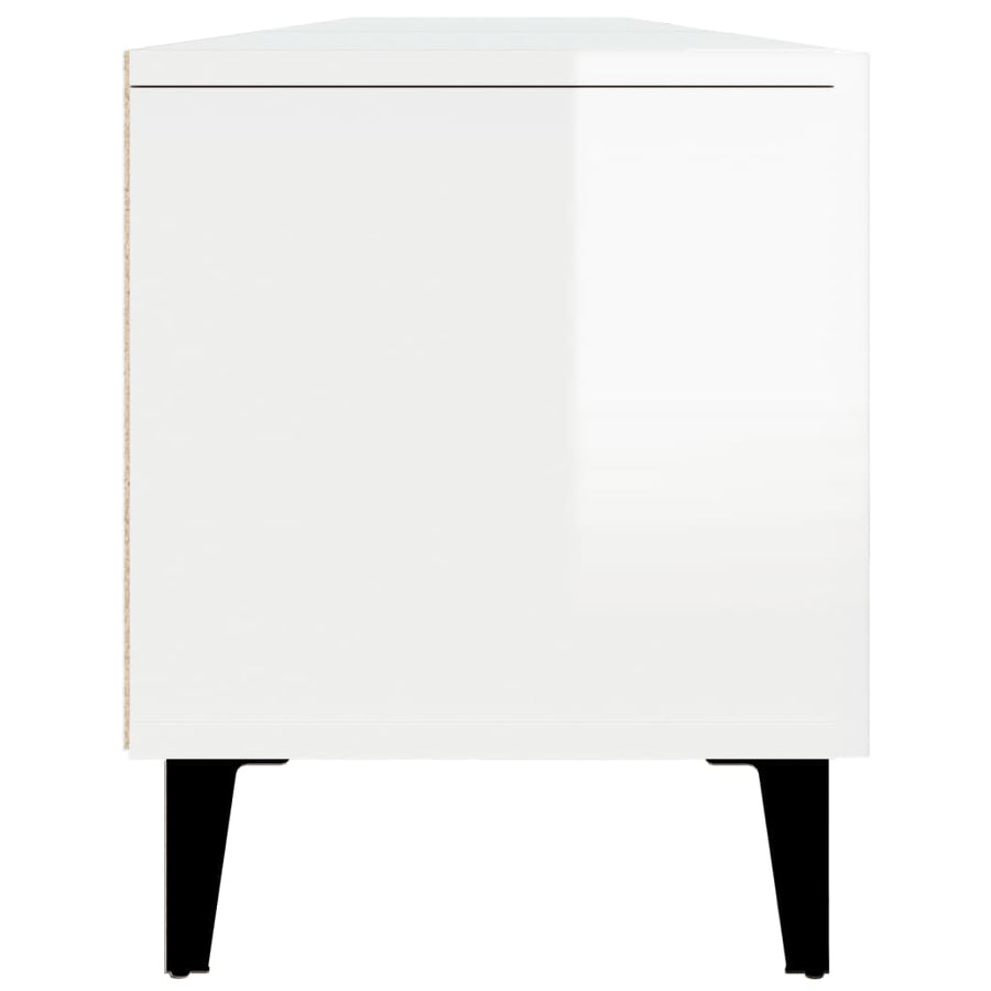 Tv-Meubel 80X3,5X40 Cm Bewerkt Hout Hoogglans wit