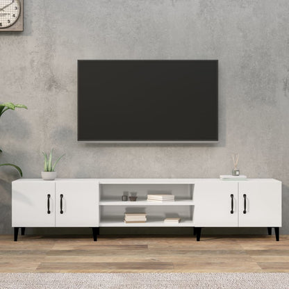 Tv-Meubel 80X3,5X40 Cm Bewerkt Hout Hoogglans wit