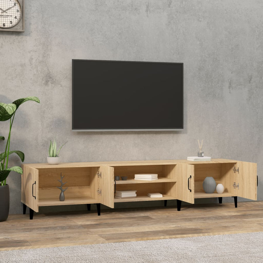Tv-Meubel 180X31,5X40 Cm Bewerkt Hout Sonoma Eikenkleurig