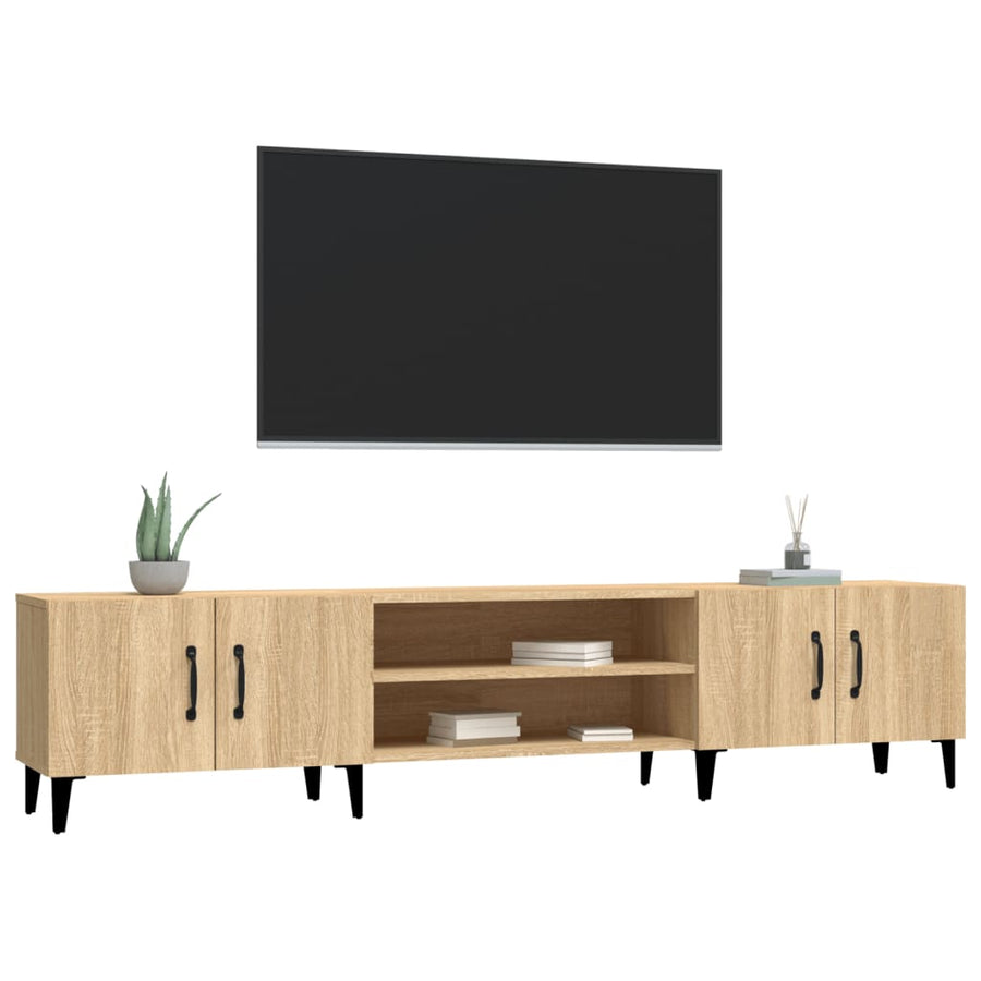 Tv-Meubel 180X31,5X40 Cm Bewerkt Hout Sonoma Eikenkleurig
