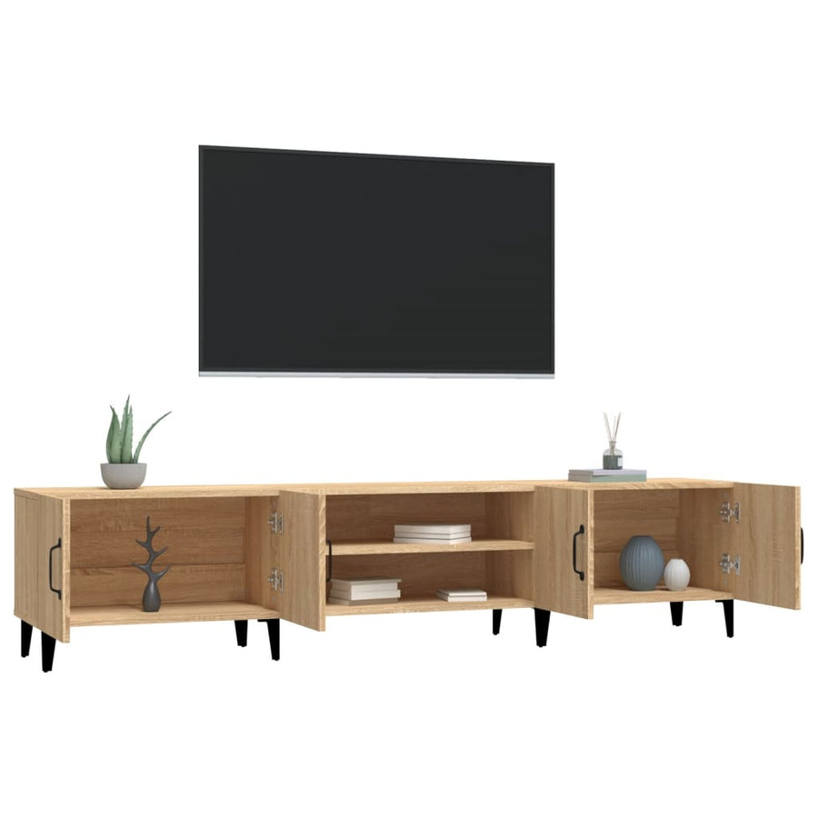 Tv-Meubel 180X31,5X40 Cm Bewerkt Hout Sonoma Eikenkleurig