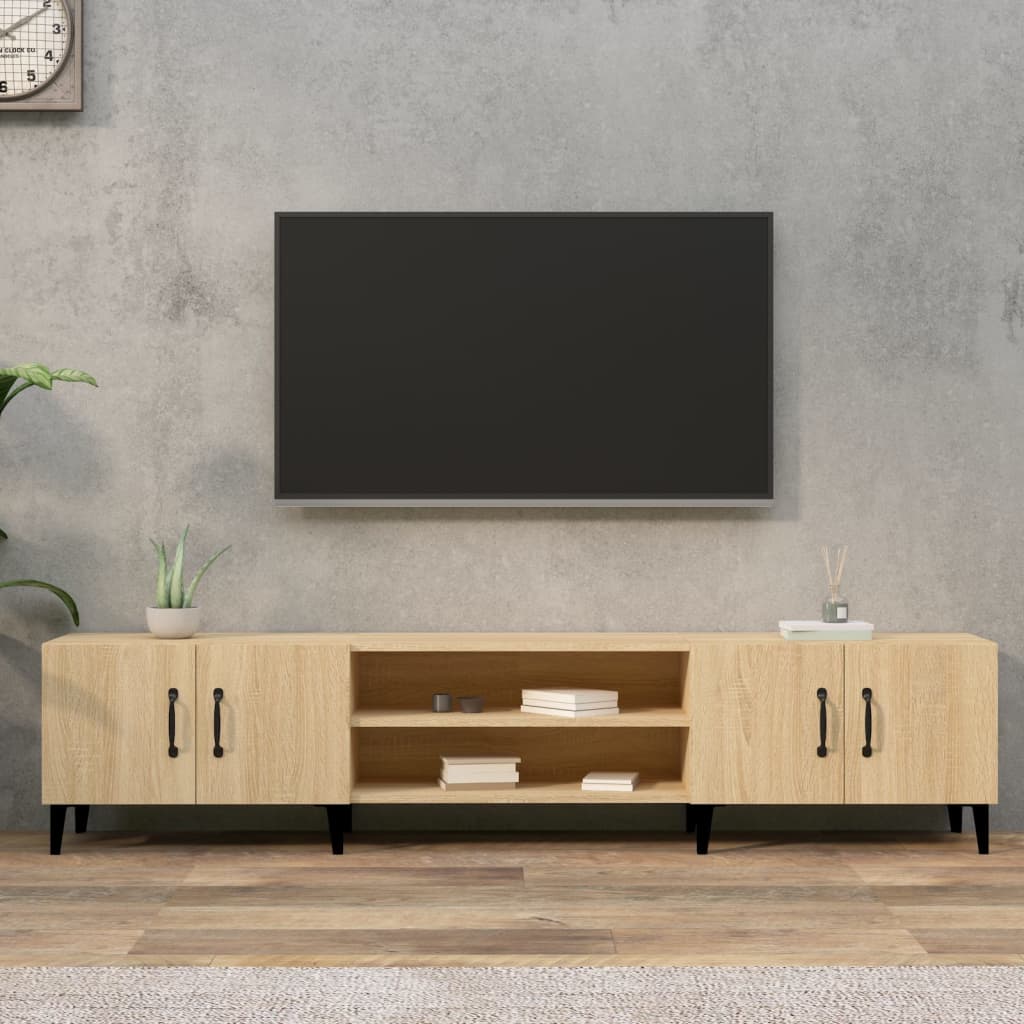 Tv-Meubel 180X31,5X40 Cm Bewerkt Hout Sonoma Eikenkleurig