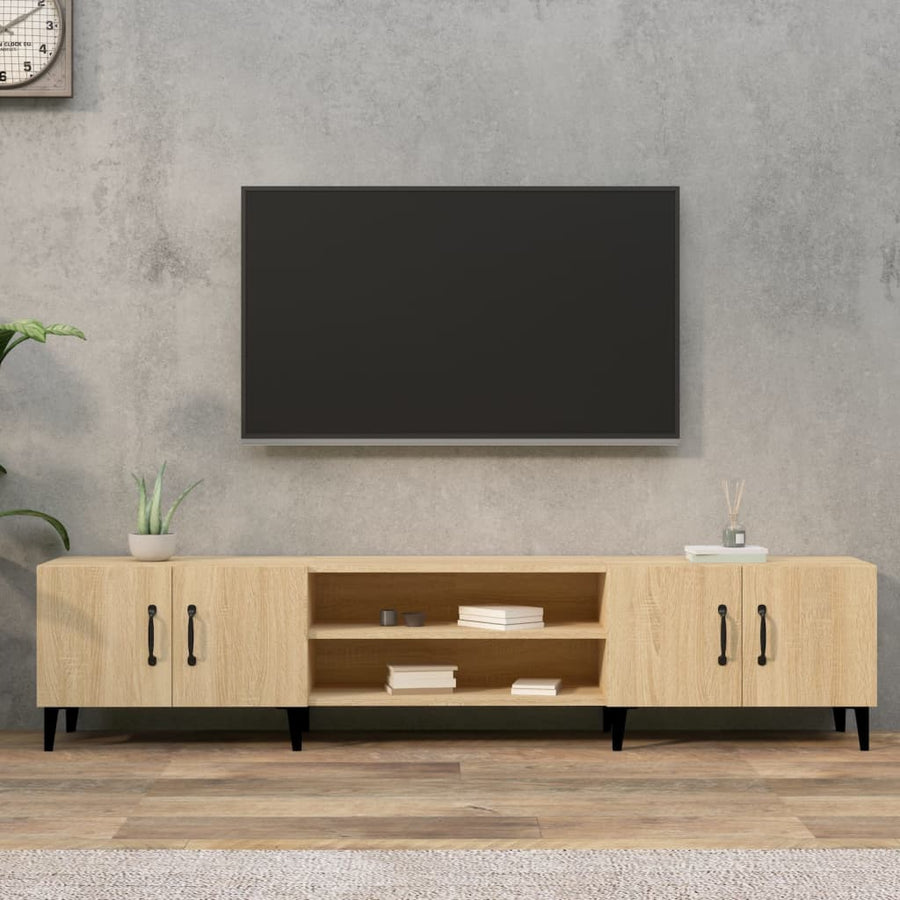 Tv-Meubel 180X31,5X40 Cm Bewerkt Hout Sonoma Eikenkleurig