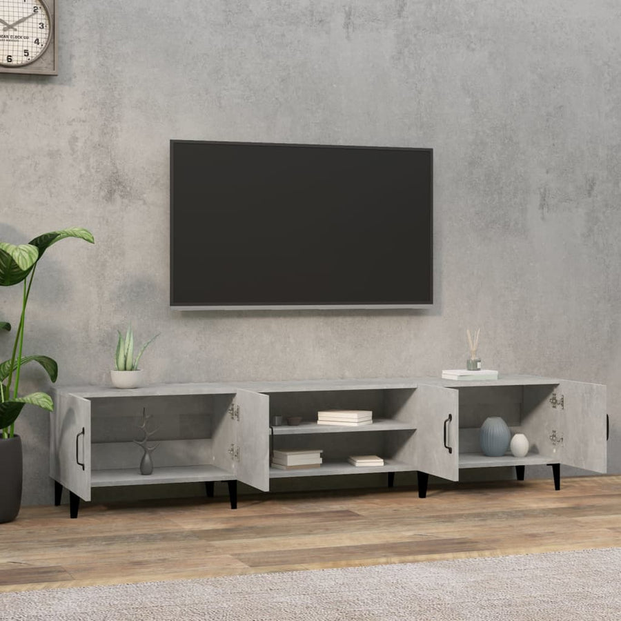 Tv-Meubel 80X3,5X40 Cm Bewerkt Hout Betongrijs