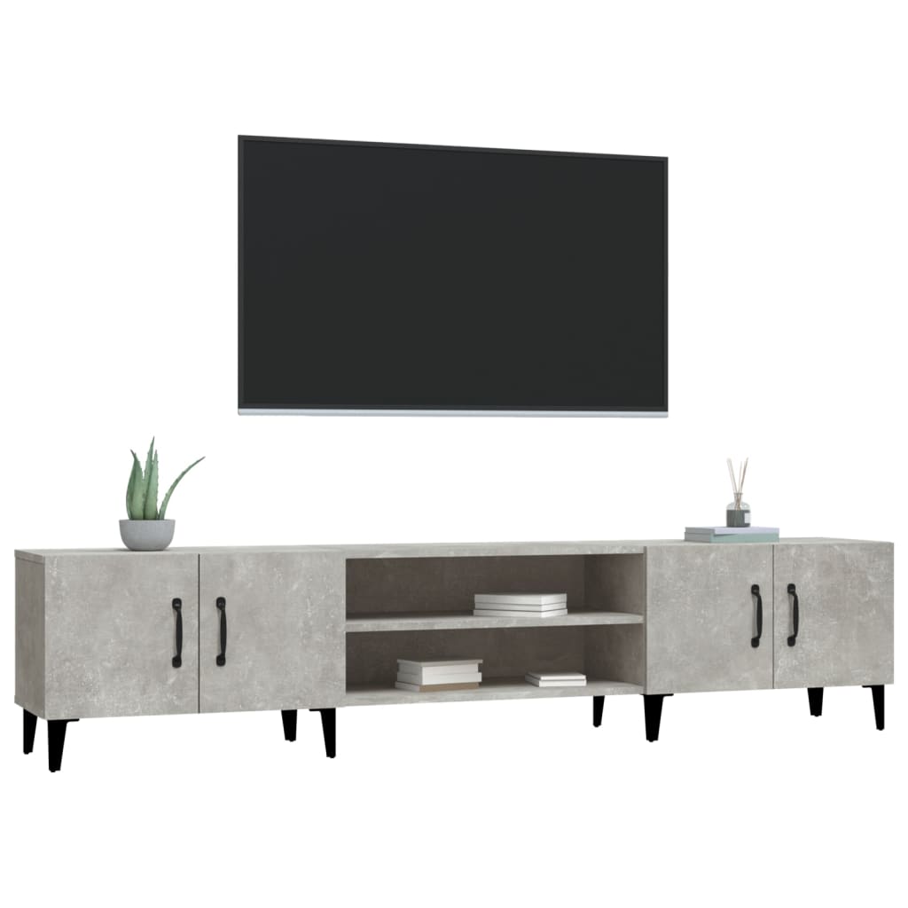 Tv-Meubel 80X3,5X40 Cm Bewerkt Hout Betongrijs