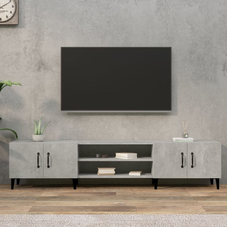 Tv-Meubel 80X3,5X40 Cm Bewerkt Hout Betongrijs