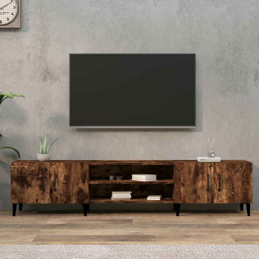 Tv-Meubel 180X31,5X40 Cm Bewerkt Hout Gerookt Eikenkleurig