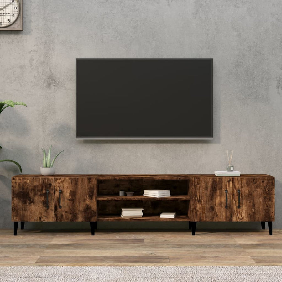 Tv-Meubel 180X31,5X40 Cm Bewerkt Hout Gerookt Eikenkleurig
