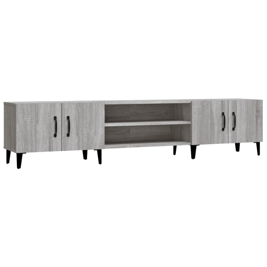 Tv-Meubel 80X3,5X40 Cm Bewerkt Hout Eikenkleurig Grijs sonoma