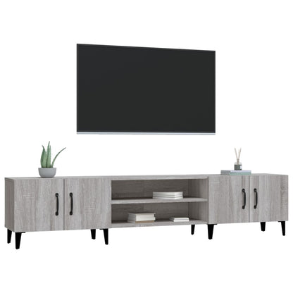 Tv-Meubel 80X3,5X40 Cm Bewerkt Hout Eikenkleurig Grijs sonoma