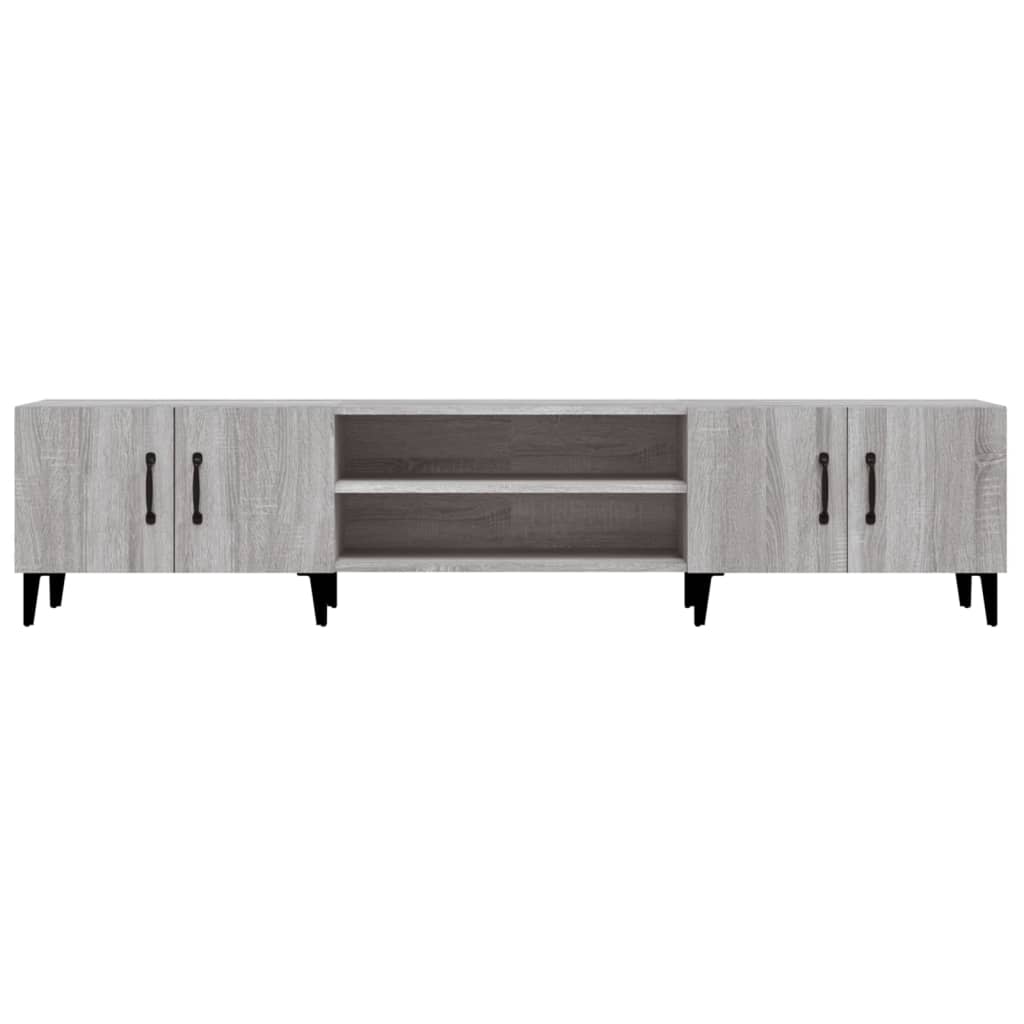 Tv-Meubel 80X3,5X40 Cm Bewerkt Hout Eikenkleurig Grijs sonoma