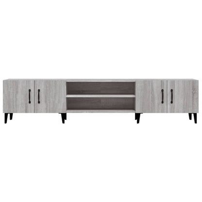 Tv-Meubel 80X3,5X40 Cm Bewerkt Hout Eikenkleurig Grijs sonoma