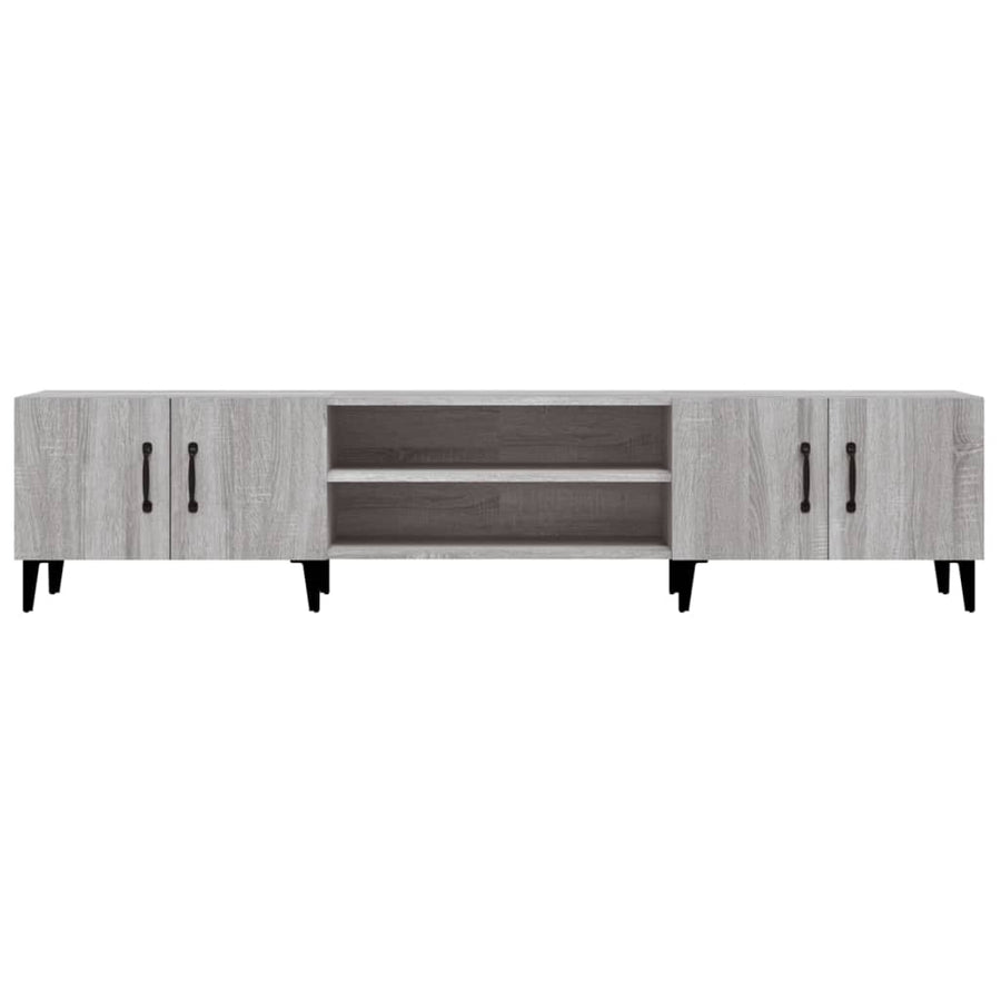 Tv-Meubel 80X3,5X40 Cm Bewerkt Hout Eikenkleurig Grijs sonoma
