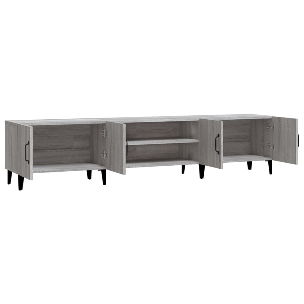 Tv-Meubel 80X3,5X40 Cm Bewerkt Hout Eikenkleurig Grijs sonoma