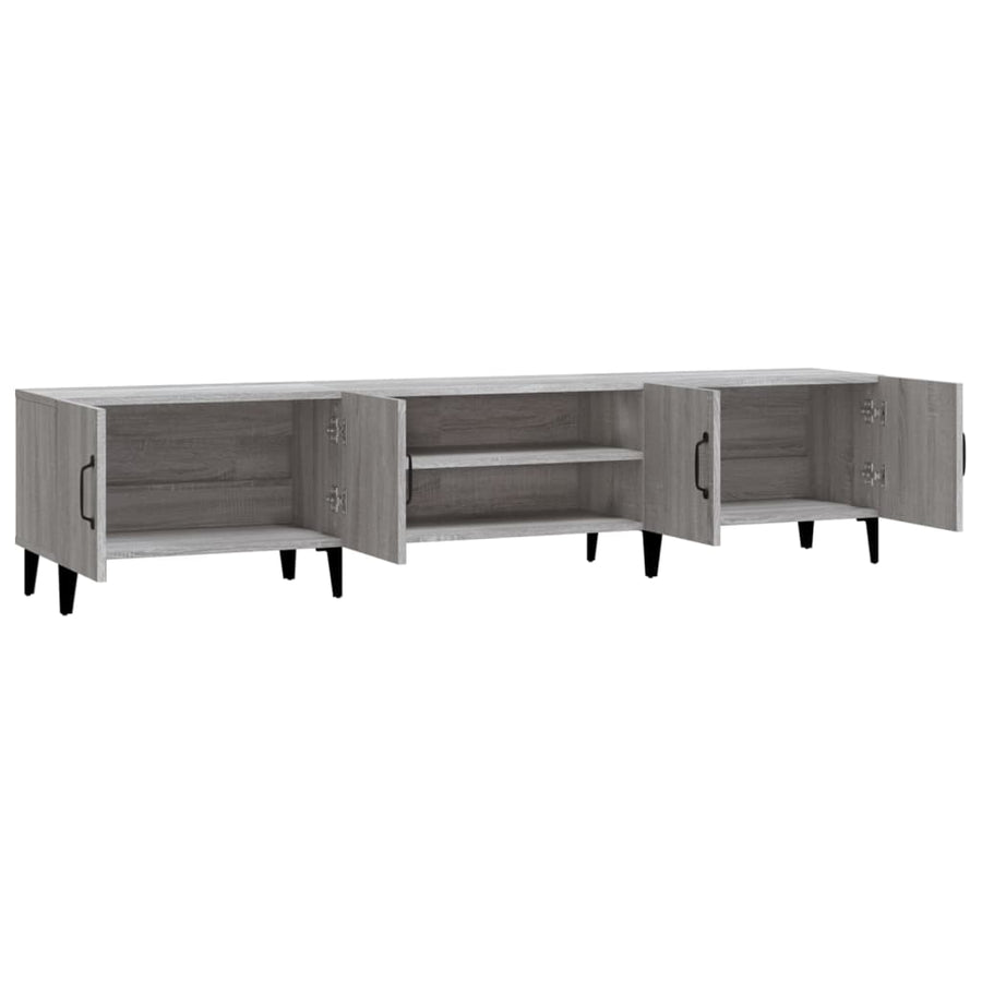 Tv-Meubel 80X3,5X40 Cm Bewerkt Hout Eikenkleurig Grijs sonoma