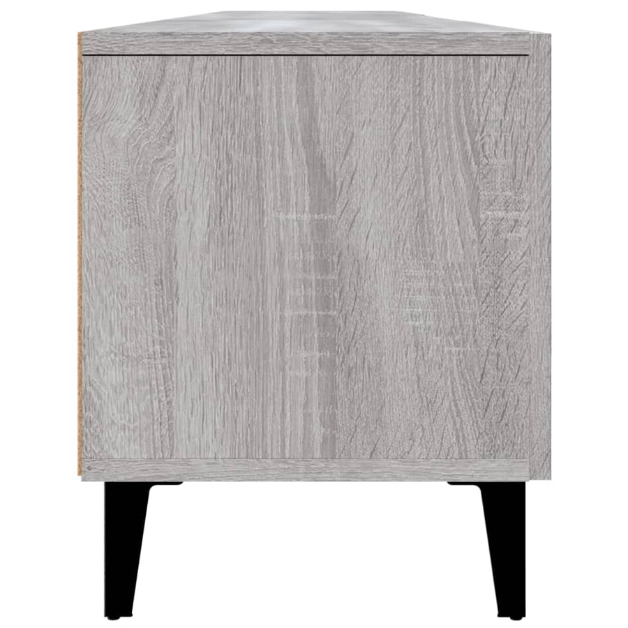Tv-Meubel 80X3,5X40 Cm Bewerkt Hout Eikenkleurig Grijs sonoma