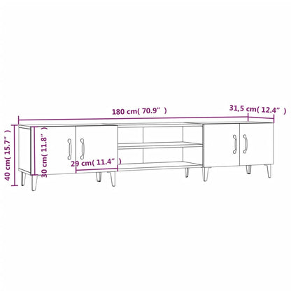 Tv-Meubel 80X3,5X40 Cm Bewerkt Hout Eikenkleurig Grijs sonoma