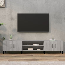 Tv-Meubel 80X3,5X40 Cm Bewerkt Hout Eikenkleurig Grijs sonoma
