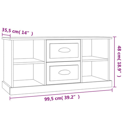 Tv-Meubel 99,5X35,5X48 Cm Bewerkt Hout Wit