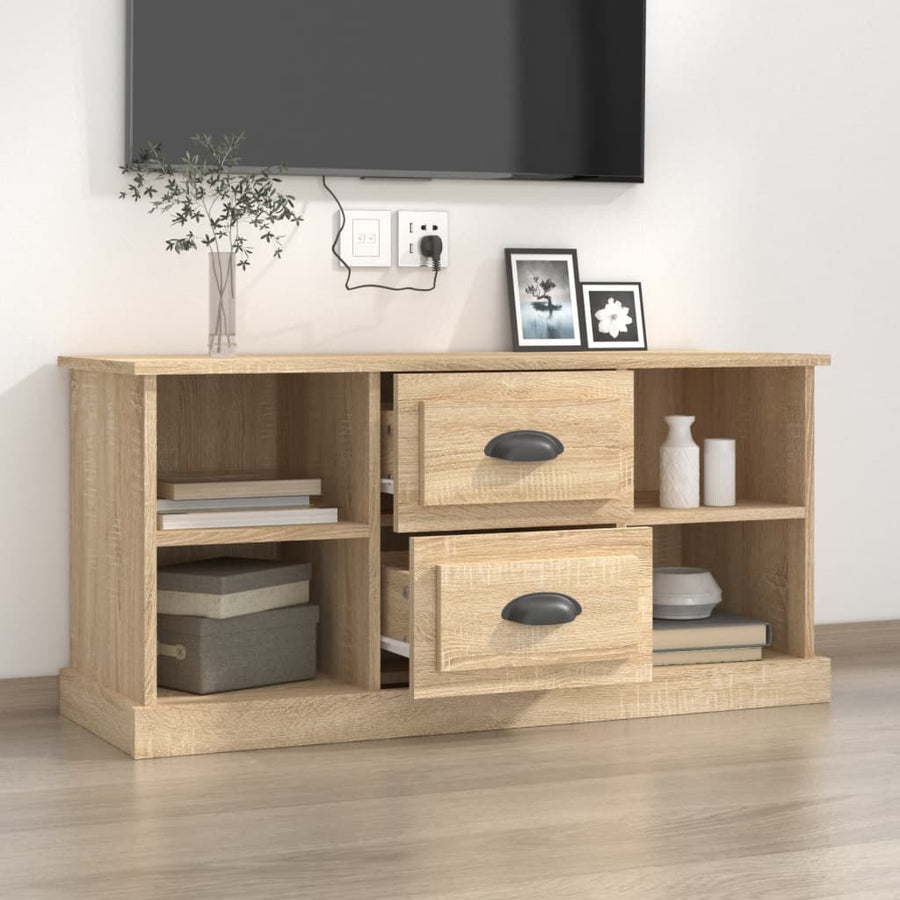 Tv-Meubel 99,5X35,5X48 Cm Bewerkt Hout Kleurig Sonoma eiken