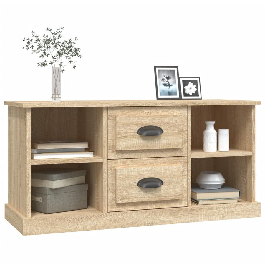 Tv-Meubel 99,5X35,5X48 Cm Bewerkt Hout Kleurig Sonoma eiken