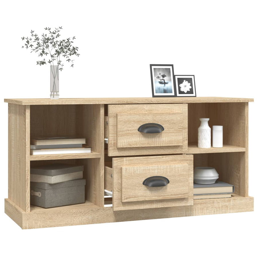 Tv-Meubel 99,5X35,5X48 Cm Bewerkt Hout Kleurig Sonoma eiken