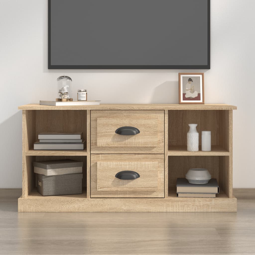 Tv-Meubel 99,5X35,5X48 Cm Bewerkt Hout Kleurig Sonoma eiken