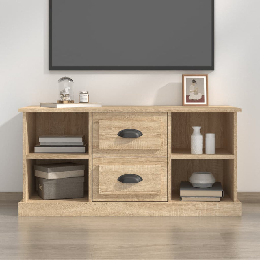 Tv-Meubel 99,5X35,5X48 Cm Bewerkt Hout Kleurig Sonoma eiken