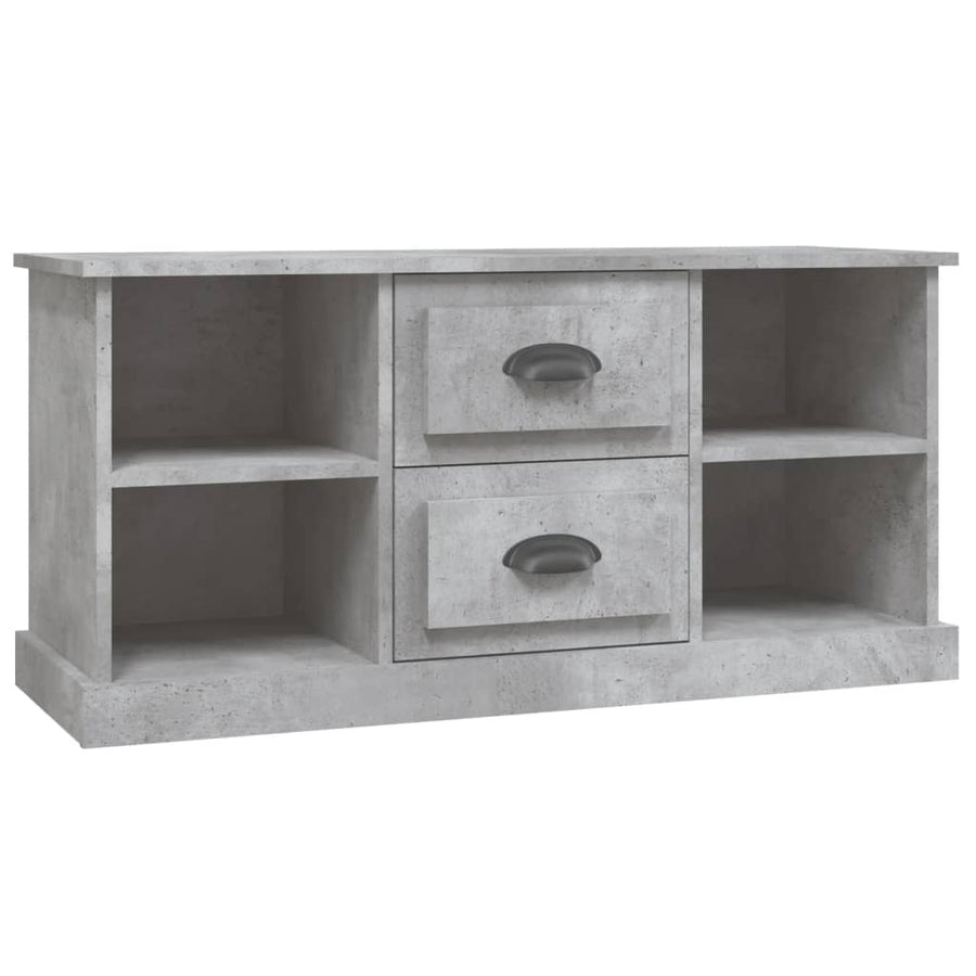 Tv-Meubel 99,5X35,5X48 Cm Bewerkt Hout Betongrijs
